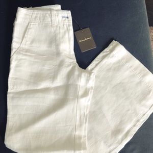 White 100% Linen Pants